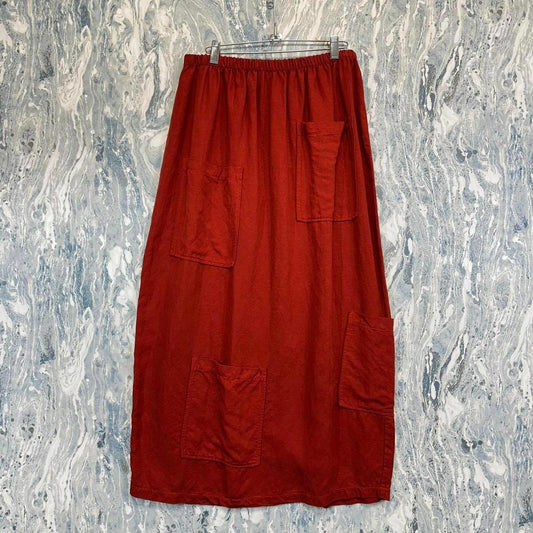 Red Maxi Skirt (M)